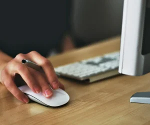 Picture of a person working on a computer